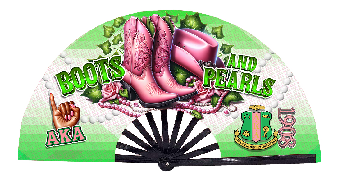 Divine Nine Boots and Pearls Fan