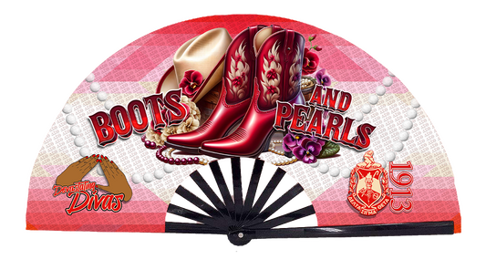 Divine Nine Boots and Pearls Fan