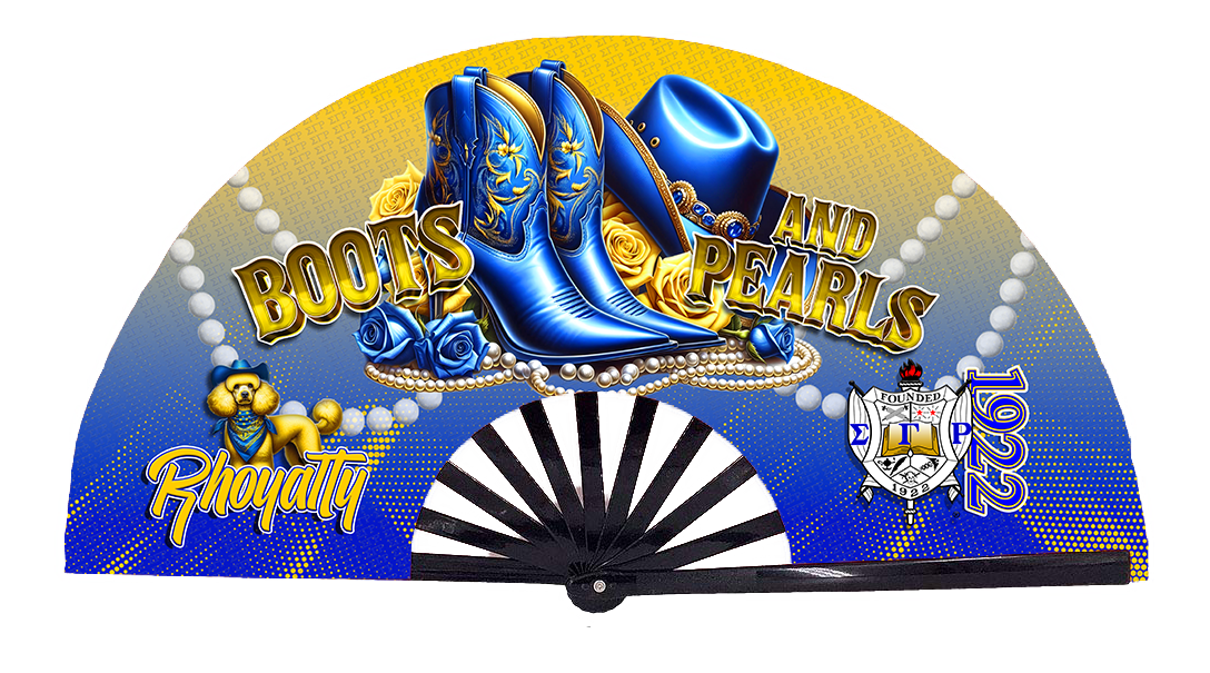 Divine Nine Boots and Pearls Fan